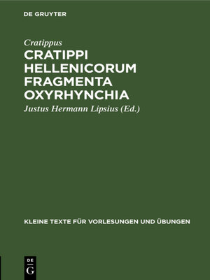 cover image of Cratippi Hellenicorum fragmenta Oxyrhynchia
